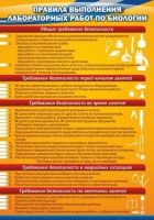 Стенд "Правила выполнения лабораторных работ по биологии" (вариант 2) - «globural.ru» - Саратов
