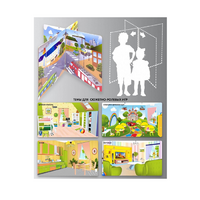 Напольный стенд для сюжетно-ролевых игр 4-х сторонний (детская комната, гостиная, кухня, комната в детском саду) - «globural.ru» - Саратов