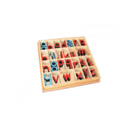 Английский подвижный деревянный алфавит в коробке - печатные буквы. 5/10 штук - «globural.ru» - Саратов