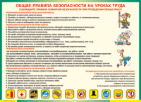 Таблица Общие правила безопасности на уроках труда 1000*1400 винил	  - «globural.ru» - Саратов