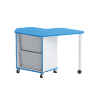 Стол детский правый Робик 002 (белый/синий) - «globural.ru» - Саратов