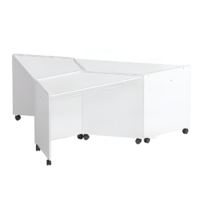 Композиция из корпусных столов трапеций (белый) - «globural.ru» - Саратов