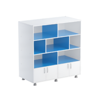 Шкаф-стеллаж (белый/синий) - «globural.ru» - Саратов