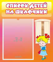 Стенд "Список детей на шкафчики" №6 - «globural.ru» - Саратов