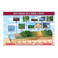 Таблица демонстрационная "Смена природных зон от полюсов к экватору" (винил 100x140) - «globural.ru» - Саратов