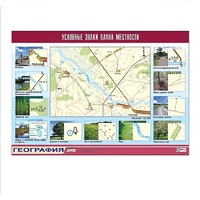 Таблица демонстрационная "Условные знаки плана местности" (винил 100x140) - «globural.ru» - Саратов