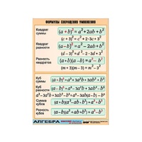 Таблица демонстрационная "Формулы сокращения умножения" (винил 100х140) - «globural.ru» - Саратов
