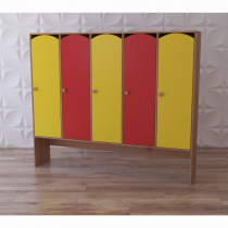 Шкаф 5-секционный с нишей под скамью "Яркое детство" - «globural.ru» - Саратов