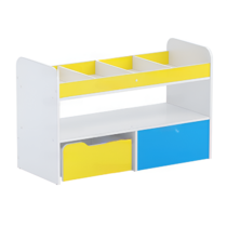 Стеллаж для пособий 1 (белый/желтый/синий) - «globural.ru» - Саратов