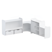 Набор стеллажей для игрушек и пособий "Росток" (белый) - «globural.ru» - Саратов