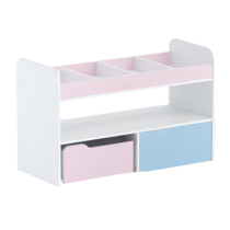 Стеллаж для пособий 1 (белый/зефир/прибрежный синий)  - «globural.ru» - Саратов