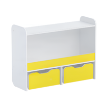 Стеллаж для игрушек и пособий "Росток 1" (белый/желтый) - «globural.ru» - Саратов