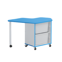 Стол детский левый Робик 002 (белый/синий) - «globural.ru» - Саратов