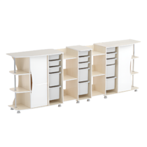 Модульные стеллажи Робик 001 (дуб молочный/белый) - «globural.ru» - Саратов