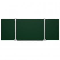 Меловая доска аудиторная трехэлементная магнитная зеленая полимерная 3000х1000 (меловая) - «globural.ru» - Саратов