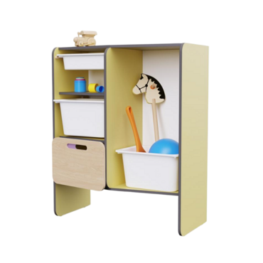 Шкаф для игрушек во входную группу из коллекции мебели «НЕГА» (цвет желтый) - «globural.ru» - Саратов