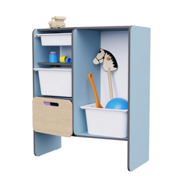 Шкаф для игрушек во входную группу из коллекции мебели «НЕГА» (цвет голубой) - «globural.ru» - Саратов