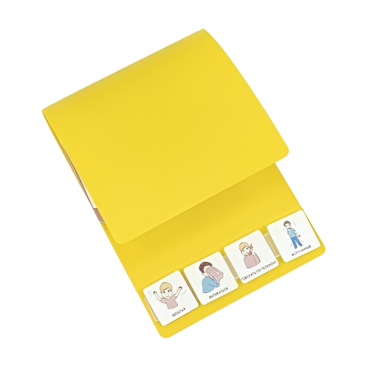 Коммуникативная книга с карточками PECS/ПЭКС (Маленькая, цвет желтый) - «globural.ru» - Саратов
