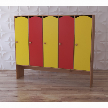 Шкаф 5-секционный с нишей под скамью "Яркое детство" - «globural.ru» - Саратов