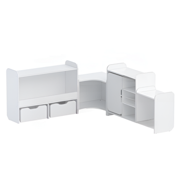 Набор стеллажей для игрушек и пособий "Росток" (белый) - «globural.ru» - Саратов