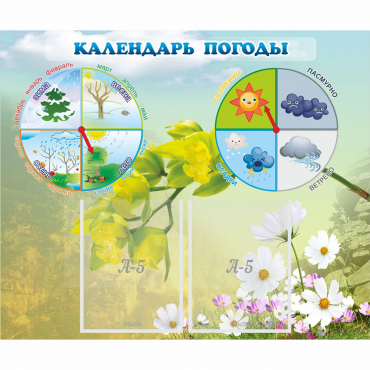 Стенд "Календарь погоды" с 2 карманами - «globural.ru» - Саратов