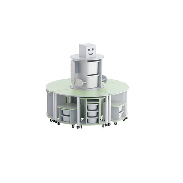 Модуль-стеллаж "Робот- Робик" (серый-фисташковый) - «globural.ru» - Саратов