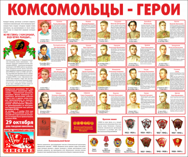 Тематический стенд "Комсомольцы-герои" - «globural.ru» - Саратов